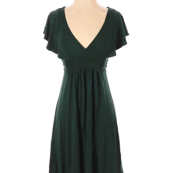 Gap V-Neck Green Dress with Tie XS - Picture 2 of 5